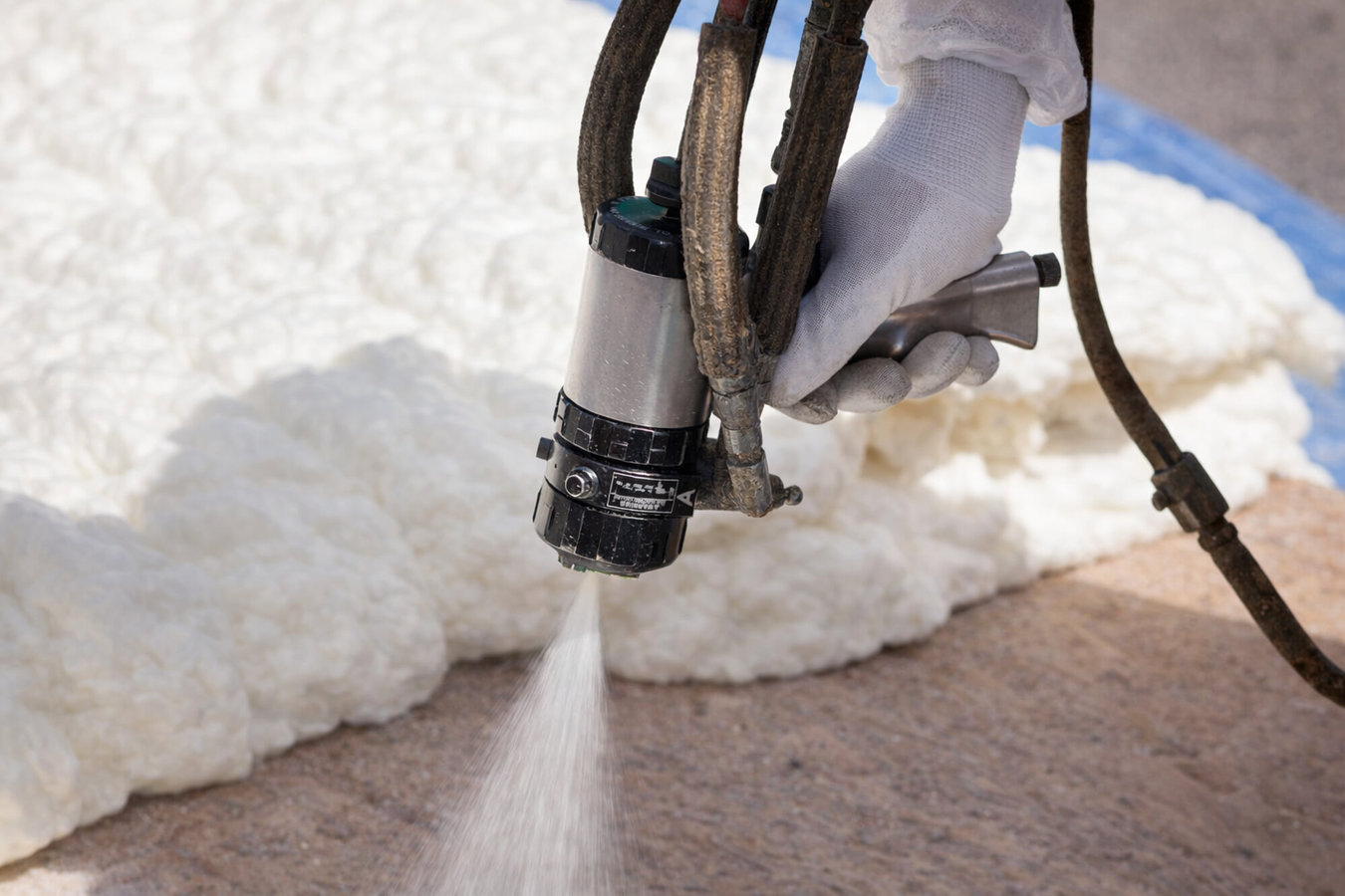 Spray foam insulation installation